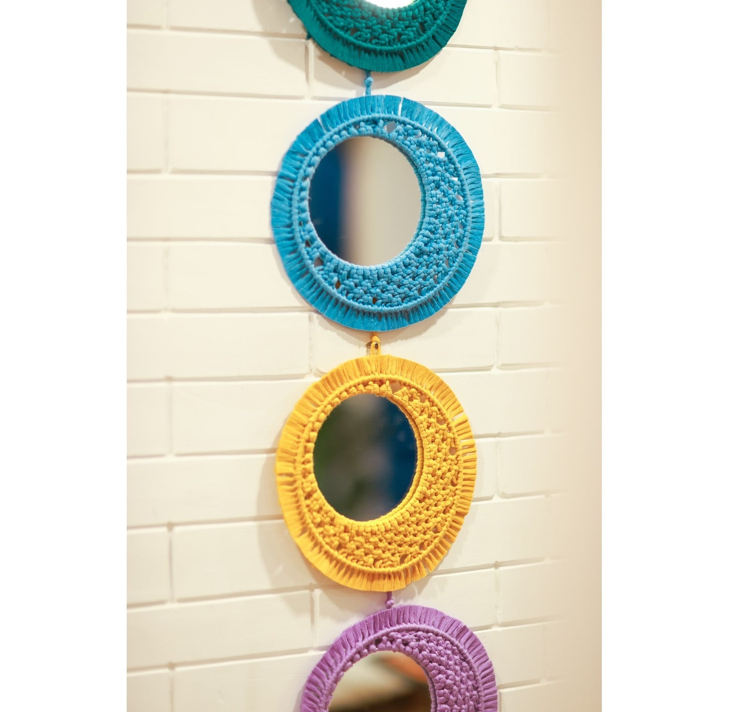 Handcrafted Moon Boho Macrame Mirror