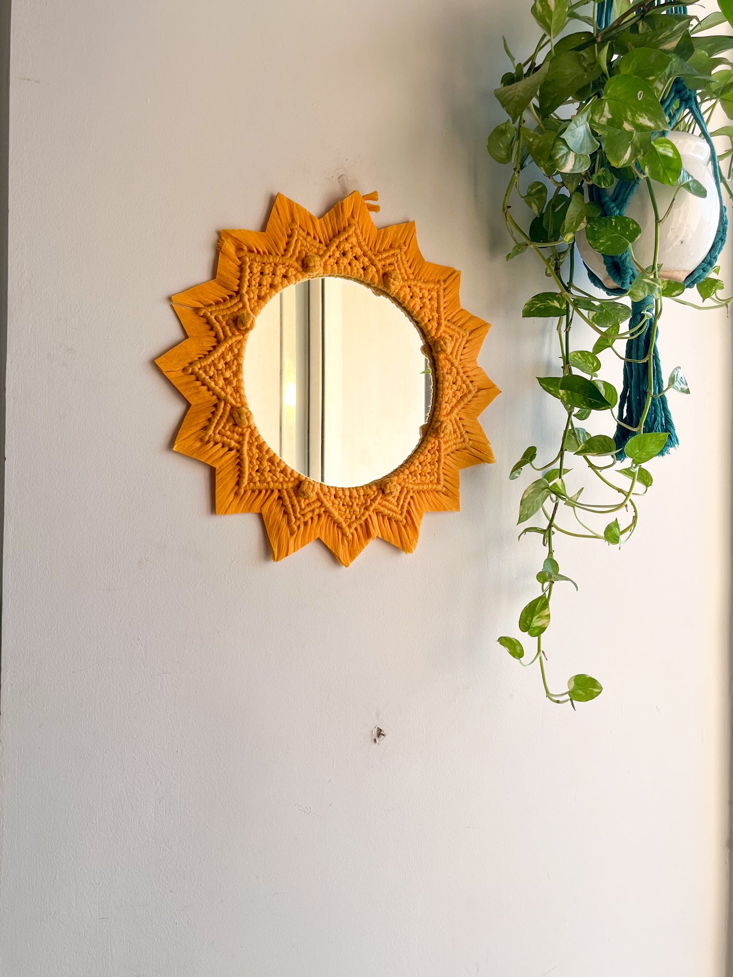 Berry Macrame Mirror