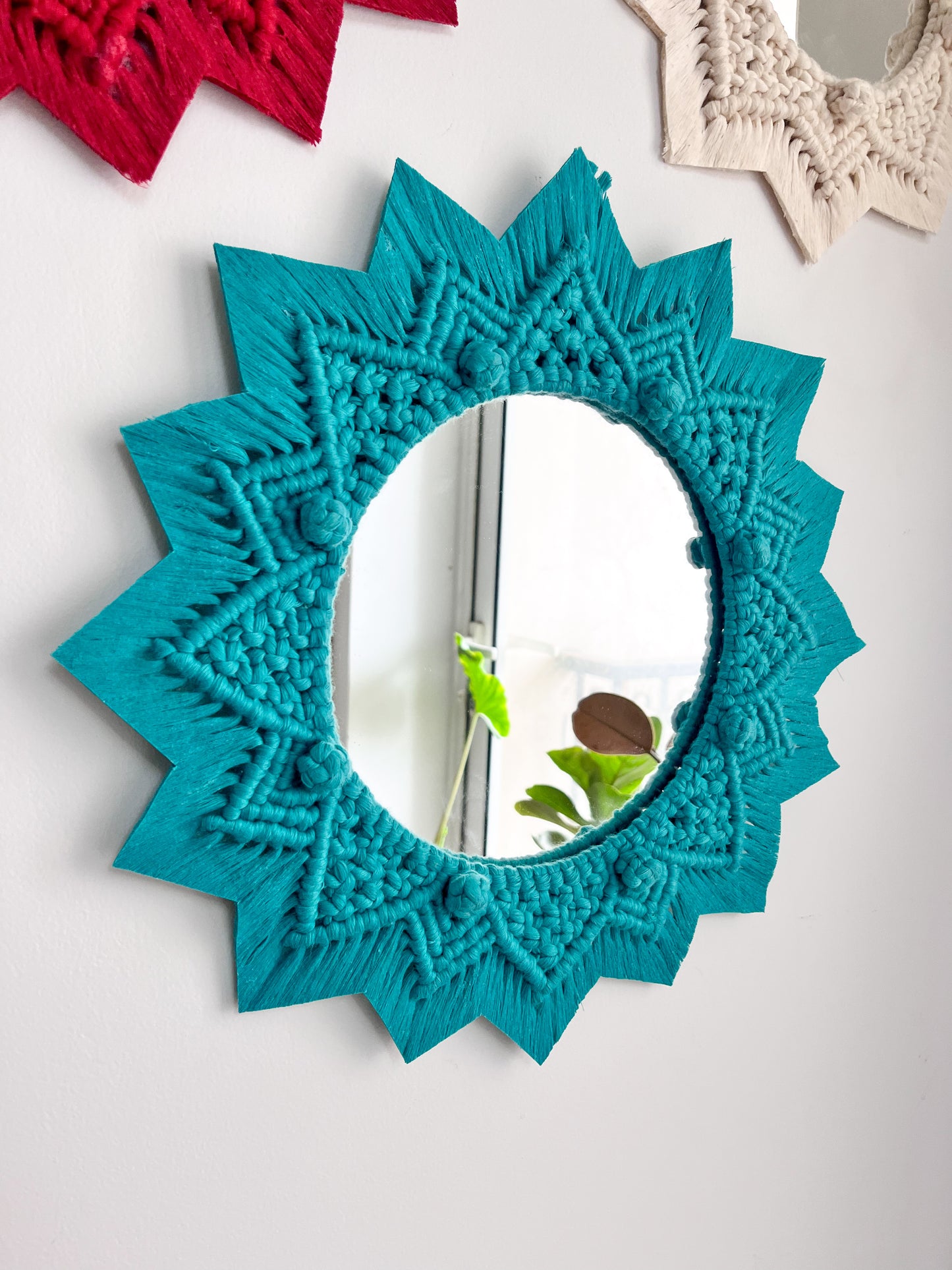 Berry Macrame Mirror