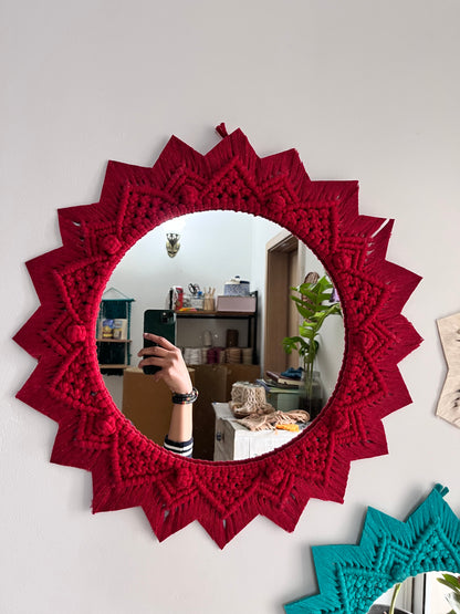 3 Pieces Berry Knot Macrame Wall Mirrors