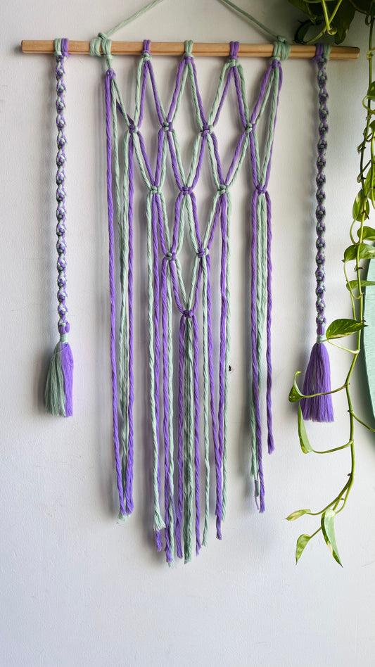 Macrame Small Picture hanger comes with 10 clips