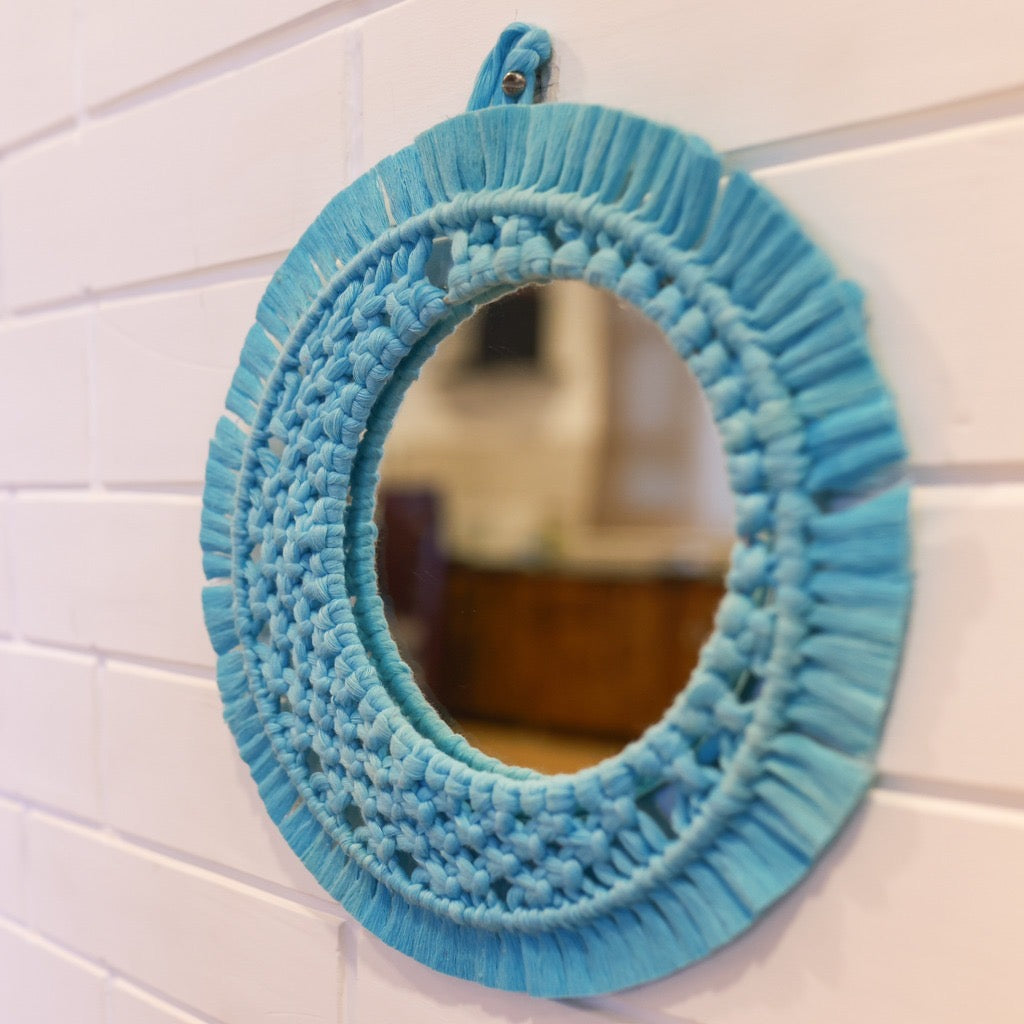 Handcrafted Moon Boho Macrame Mirror