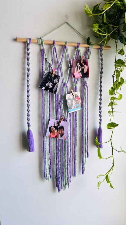 Macrame Small Picture hanger comes with 10 clips