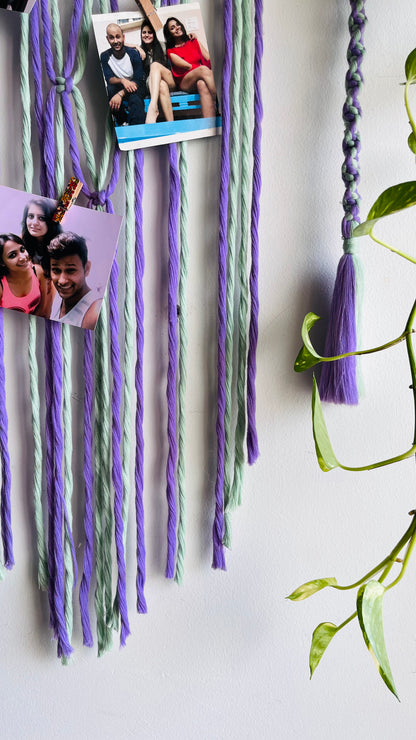 Macrame Small Picture hanger comes with 10 clips