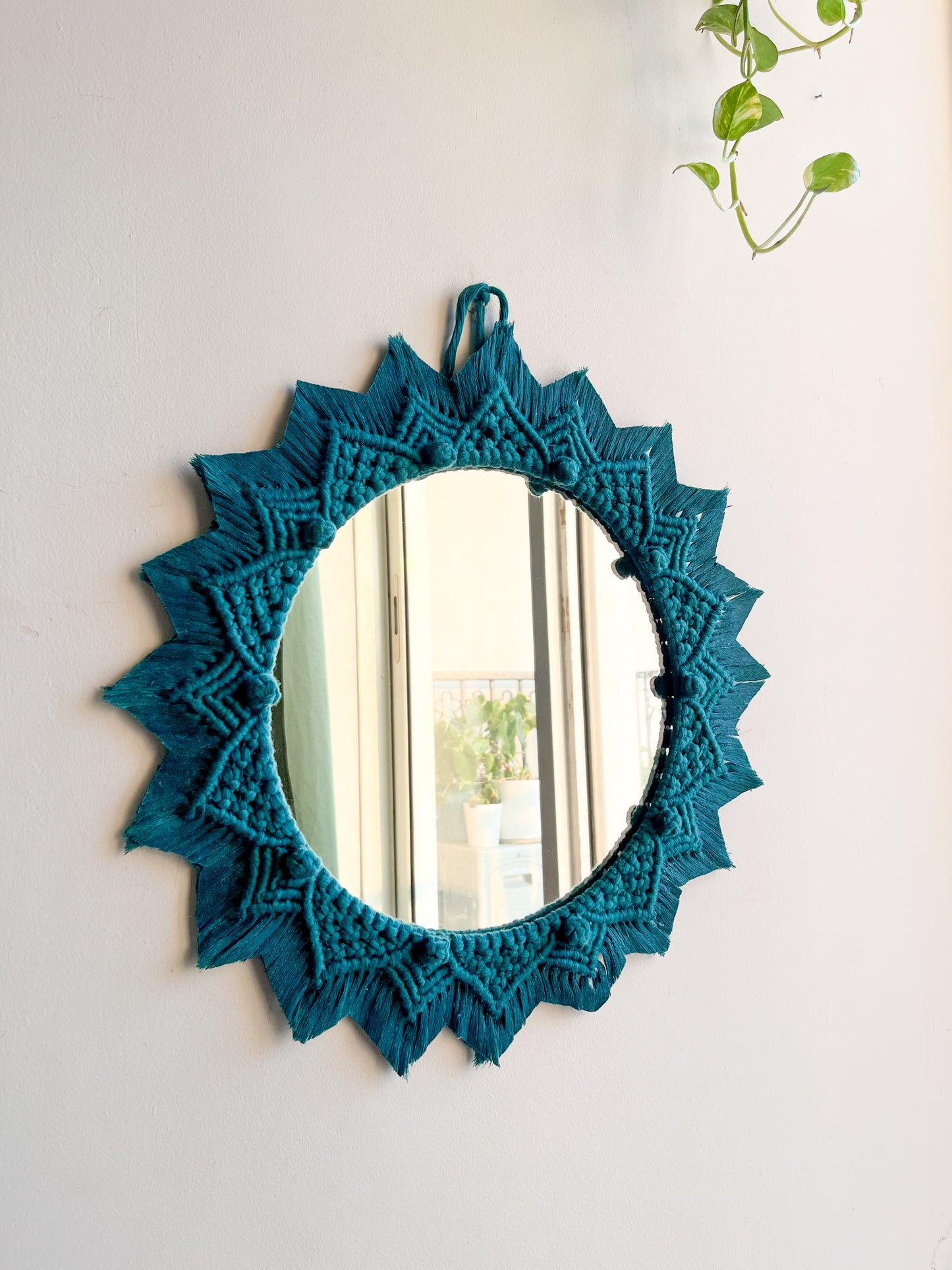 Berry Macrame Mirror