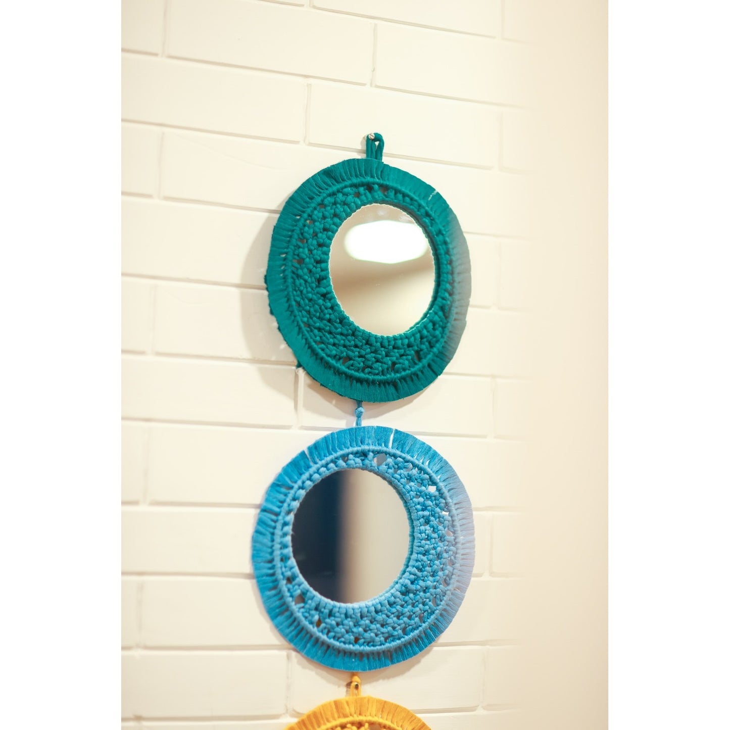 Handcrafted Moon Boho Macrame Mirror