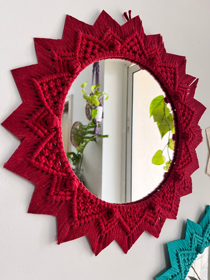 3 Pieces Berry Knot Macrame Wall Mirrors