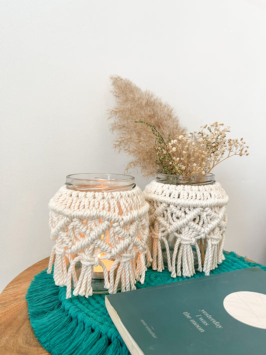 Macrame Jar Set of 2