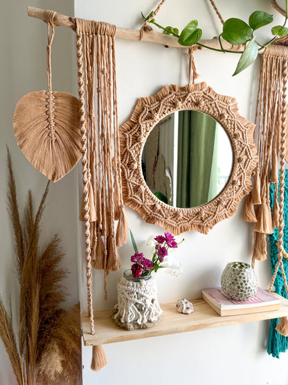 Macrame Shelf Mirror