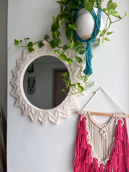 Sunshine Macrame Mirror