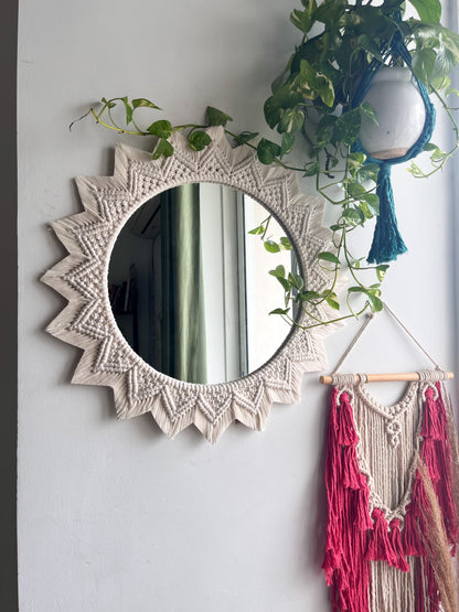 Sunshine Macrame Mirror