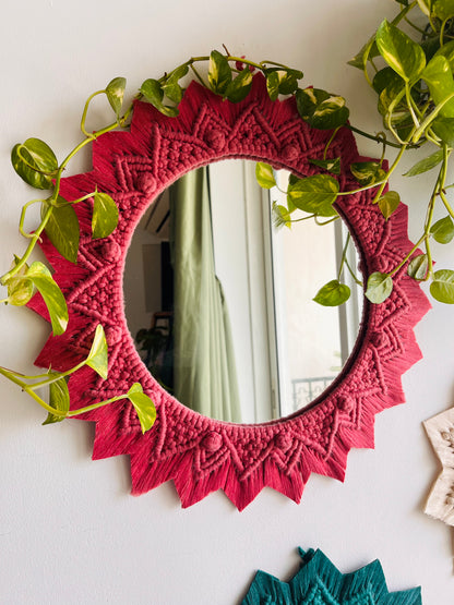 3 Pieces Berry Knot Macrame Wall Mirrors