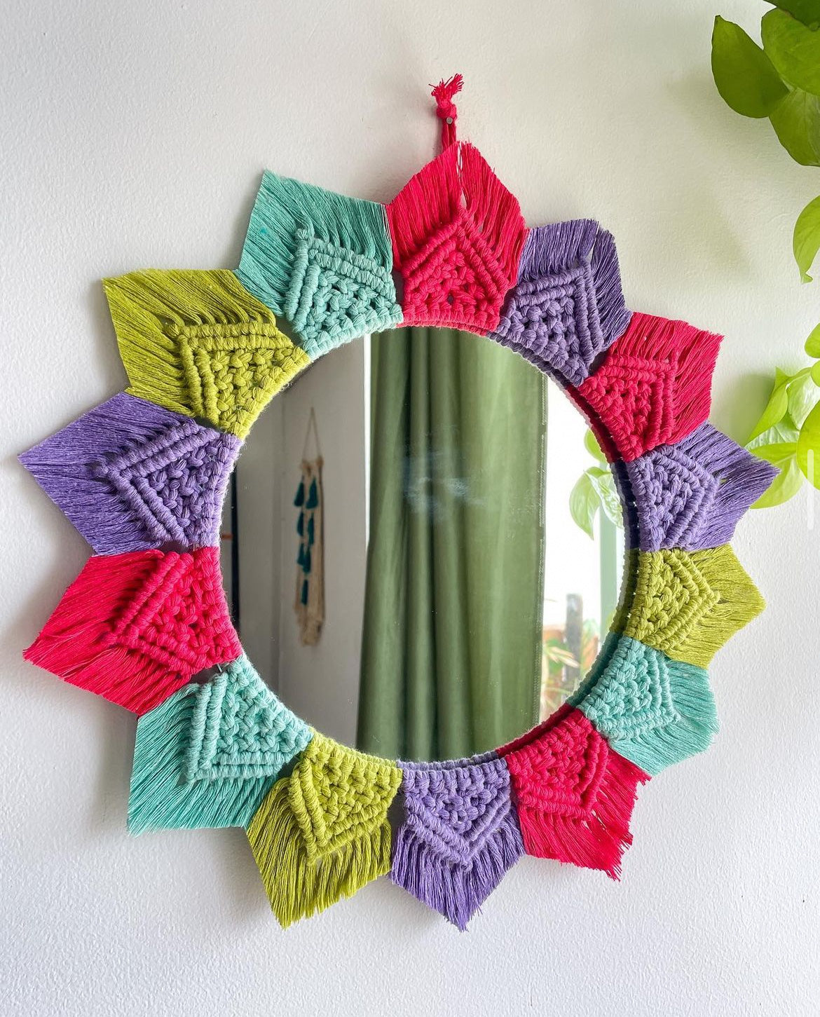 Coleus Macrame Mirror